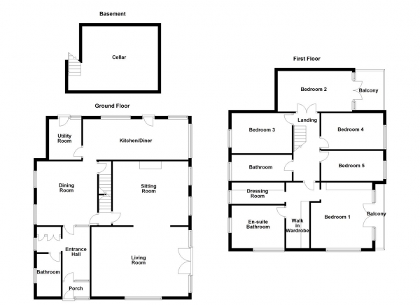 Floor Plan Image for 5 Bedroom Detached House for Sale in Jackson's Lane, Dewsbury