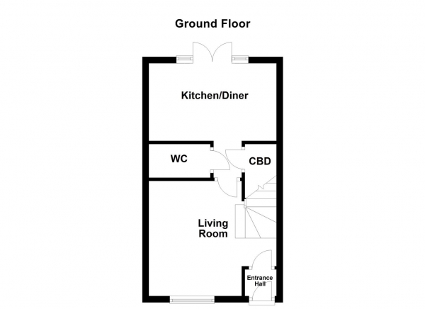 Floor Plan Image for 2 Bedroom Terraced House for Sale in St Michaels Drive, East Ardsley