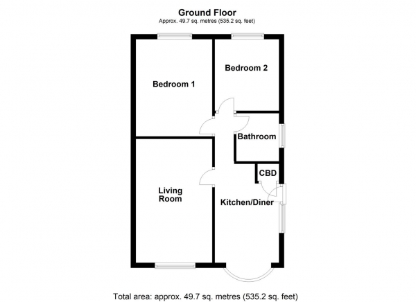 Floor Plan Image for 2 Bedroom Semi-Detached Bungalow for Sale in Hollin Drive, Durkar, Wakefield