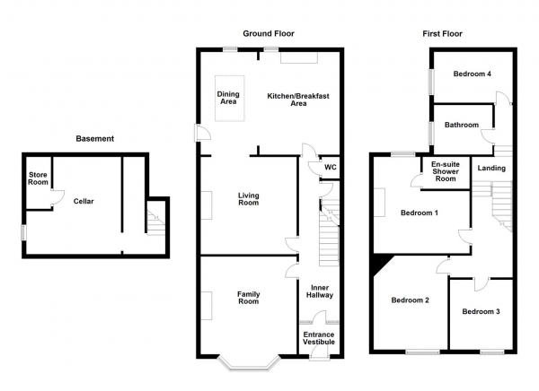 Floor Plan Image for 4 Bedroom Semi-Detached House for Sale in Leeds Road, Wakefield