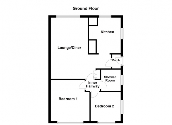 Floor Plan Image for 2 Bedroom Semi-Detached Bungalow for Sale in Thornhill Close, Walton, Wakefield