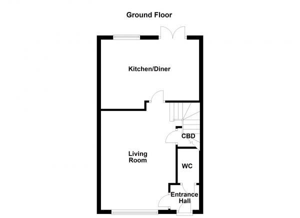 Floor Plan for 3 Bedroom Semi-Detached House for Sale in Butler Way, Wakefield, WF1, 3DQ -  &pound300,000