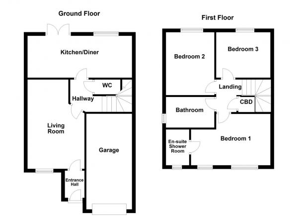 Floor Plan for 3 Bedroom Semi-Detached House for Sale in Bottle Kiln Rise, Wakefield, WF1 2GG, WF1, 2GG -  &pound250,000