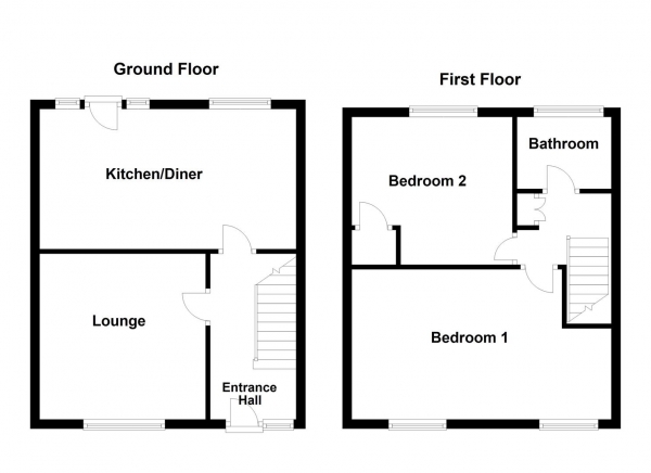 Floor Plan Image for 2 Bedroom Terraced House for Sale in Esther Grove, Wakefield