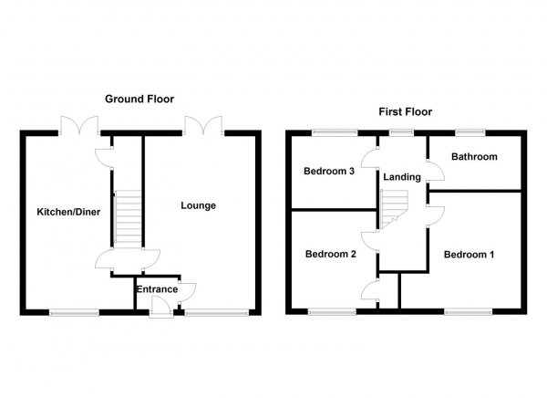 Floor Plan Image for 3 Bedroom Town House for Sale in Rutland Avenue, Wakefield