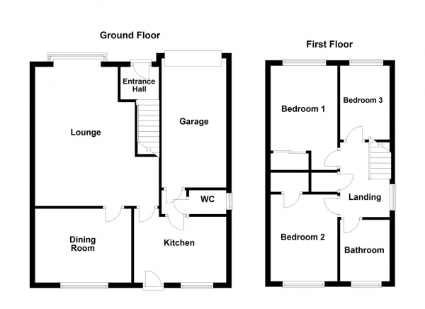 Floor Plan Image for 3 Bedroom Detached House for Sale in Durkar Rise, Crigglestone, Wakefield