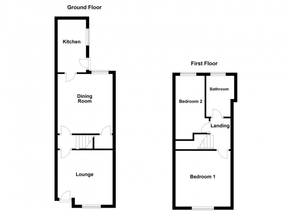 Floor Plan Image for 2 Bedroom Terraced House for Sale in Princess Street, Outwood, Wakefield