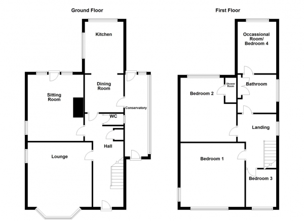 Floor Plan for 4 Bedroom Detached House for Sale in Thornbury Road, Wakefield, WF2, 8BH -  &pound395,000