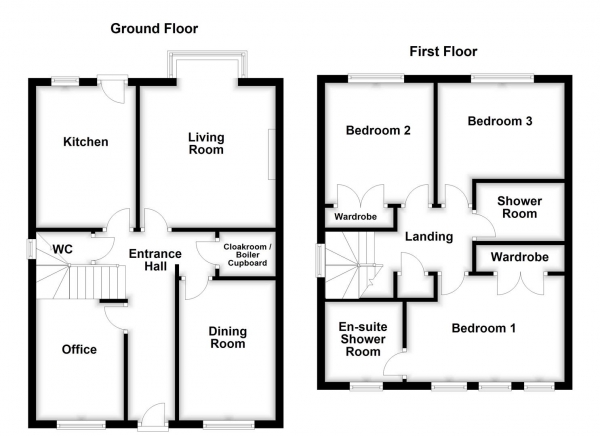 Floor Plan Image for 3 Bedroom Detached House for Sale in Geary Drive, Wakefield