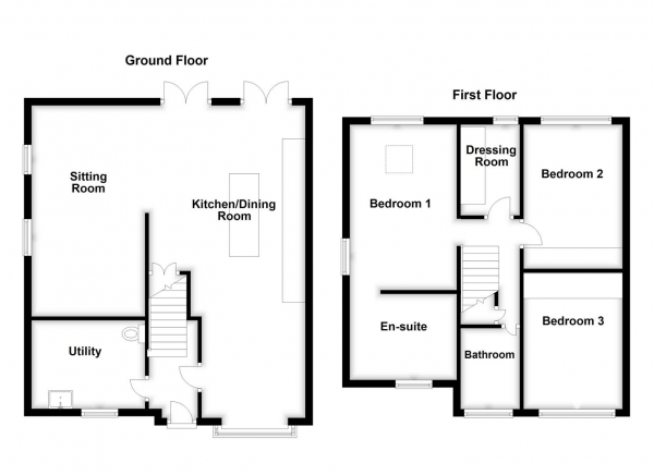 Floor Plan for 4 Bedroom Semi-Detached House for Sale in Elgar Walk, Stanley, Wakefield, WF3, 4PZ -  &pound285,000