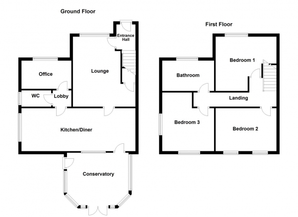 Floor Plan Image for 3 Bedroom Semi-Detached House for Sale in Howden Way, Eastmoor, Wakefield