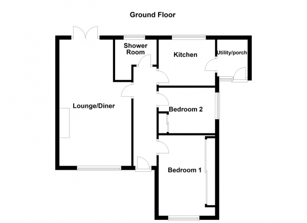 Floor Plan Image for 2 Bedroom Semi-Detached Bungalow for Sale in Hollingthorpe Avenue, Hall Green, Wakefield