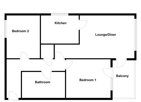 Floor Plan Image for 2 Bedroom Property for Sale in Ings Road, Wakefield