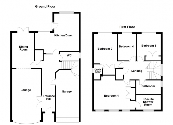 Floor Plan Image for 4 Bedroom Detached House for Sale in Winchester Close, Wrenthorpe, Wakefield