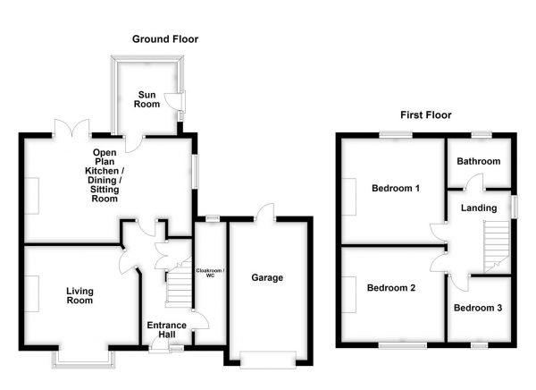 Floor Plan Image for 3 Bedroom Semi-Detached House for Sale in Milnthorpe Crescent, Sandal, Wakefield