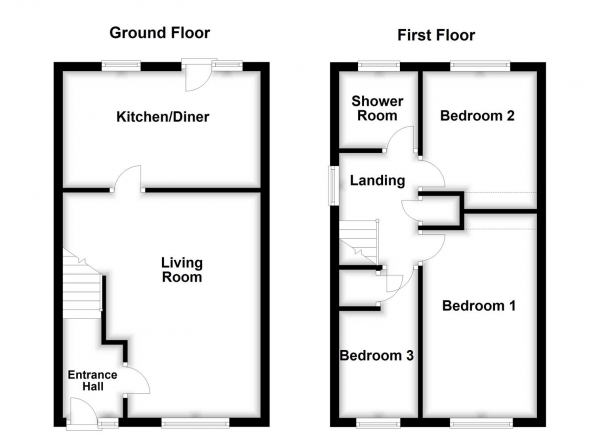 Floor Plan Image for 3 Bedroom Semi-Detached House for Sale in Barnstone Vale, Wakefield