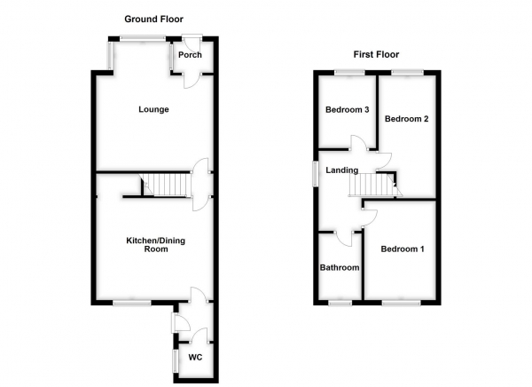 Floor Plan Image for 3 Bedroom Semi-Detached House for Sale in Hare Park Lane, Crofton, Wakefield