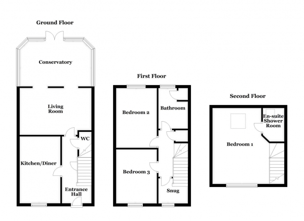 Floor Plan Image for 3 Bedroom Semi-Detached House for Sale in The Point, Wakefield