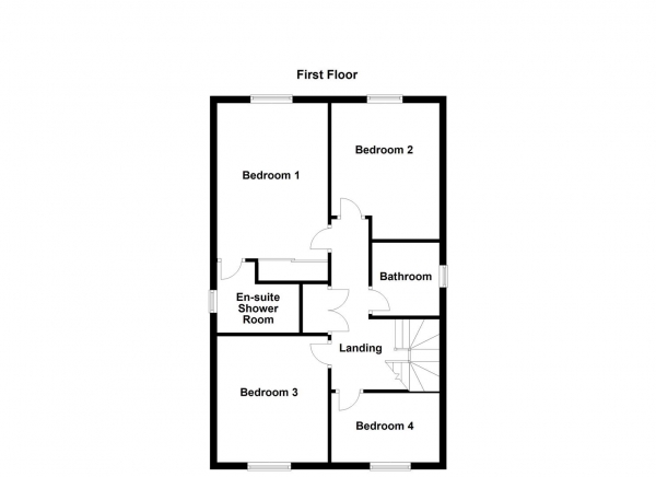 Floor Plan for 4 Bedroom Detached House for Sale in Harrison Close, Wakefield, WF1, 3FE -  &pound450,000