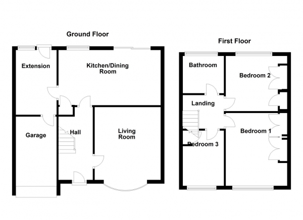 Floor Plan for 3 Bedroom Semi-Detached House for Sale in Newlands Drive, Stanley, Wakefield, WF3, 4DS -  &pound260,000