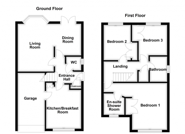 Floor Plan Image for 3 Bedroom End of Terrace House for Sale in Shancara Court, Tingley, Wakefield