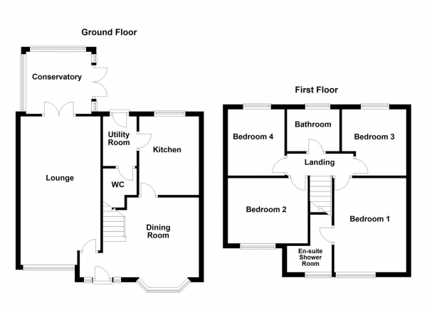 Floor Plan Image for 4 Bedroom Detached House for Sale in High Meadows, The Balk, Walton, Wakefield