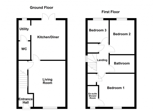 Floor Plan Image for 3 Bedroom Semi-Detached House for Sale in Tree Top Drive, Stanley, Wakefield