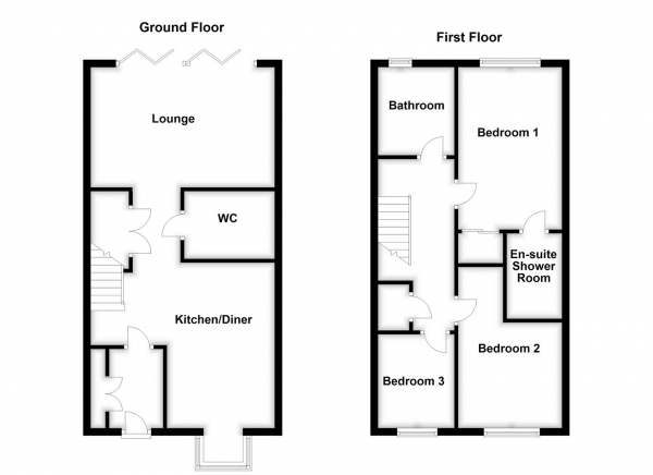 Floor Plan Image for 3 Bedroom Semi-Detached House for Sale in Harrison Close, Wakefield