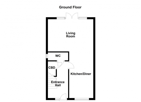 Floor Plan for 2 Bedroom Semi-Detached House for Sale in Simpson Court, Walton, Wakefield, WF2, 6UG -  &pound255,000