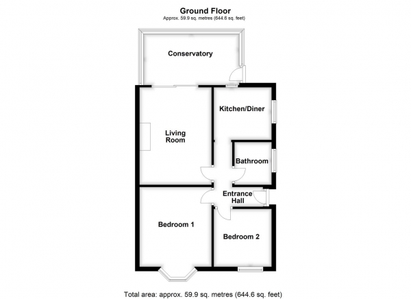 Floor Plan Image for 2 Bedroom Semi-Detached Bungalow for Sale in Woolgreaves Close, Sandal, Wakefield