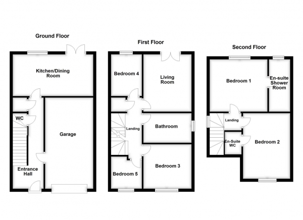 Floor Plan Image for 5 Bedroom Detached House for Sale in Westfield Terrace, Wakefield