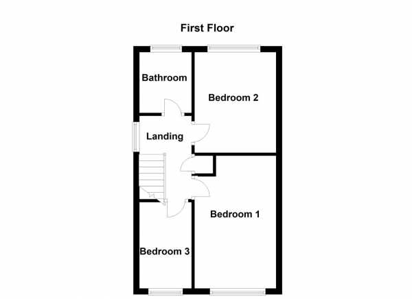 Floor Plan for 3 Bedroom Semi-Detached House for Sale in Victoria Way, Wakefield, WF1, 2NA -  &pound164,950