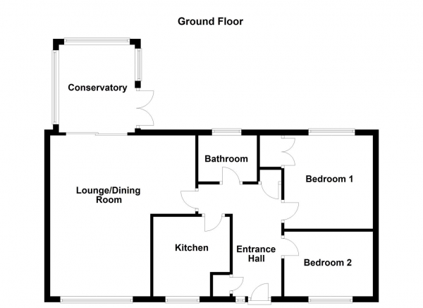 Floor Plan Image for 2 Bedroom Detached Bungalow for Sale in Hopewell Way, Crigglestone, Wakefield