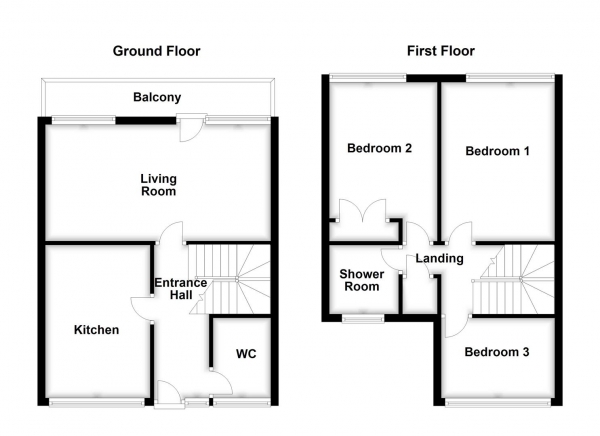 Floor Plan Image for 3 Bedroom Maisonette for Sale in St. Johns Court, Wakefield