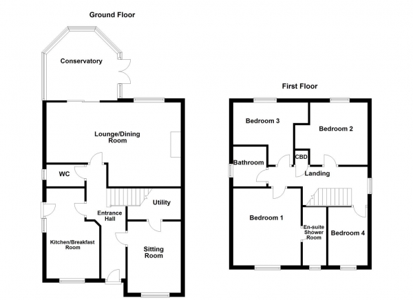 Floor Plan Image for 4 Bedroom Detached House for Sale in Newlyn Drive, Sandal, Wakefield