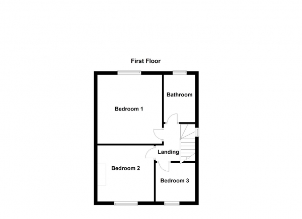 Floor Plan for 3 Bedroom Semi-Detached House for Sale in Bowling Avenue, Wakefield, WF1, 2BP -  &pound115,000