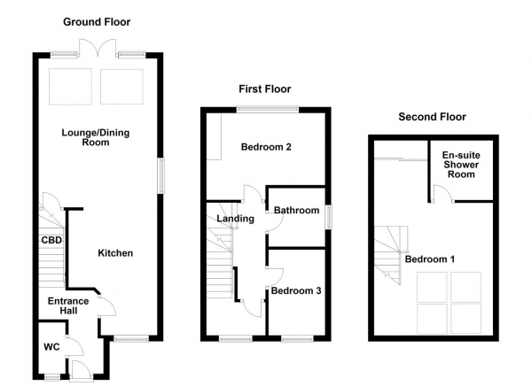 Floor Plan Image for 3 Bedroom Semi-Detached House for Sale in Serenity Close, Stanley