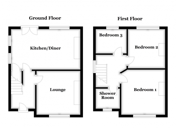 Floor Plan Image for 3 Bedroom Semi-Detached House for Sale in Denby Dale Road East, Durkar