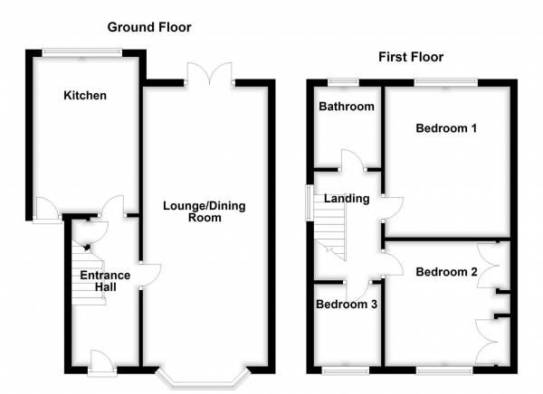 Floor Plan Image for 3 Bedroom Semi-Detached House for Sale in Doncaster Road, Crofton, Wakefield