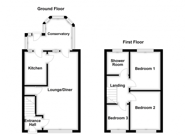 Floor Plan Image for 3 Bedroom End of Terrace House for Sale in Gateways, Wakefield