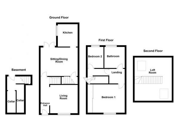 Floor Plan for 2 Bedroom Terraced House for Sale in Clifton Place, Wakefield, WF1 3JH, WF1, 3JH - OIRO &pound179,950