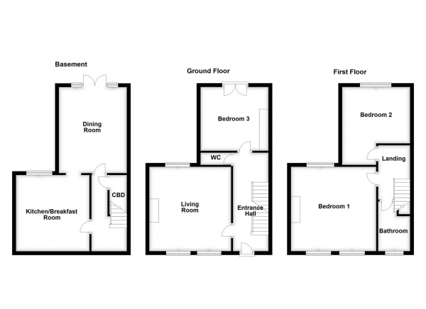 Floor Plan Image for 3 Bedroom Town House for Sale in Sparable Lane, Wakefield