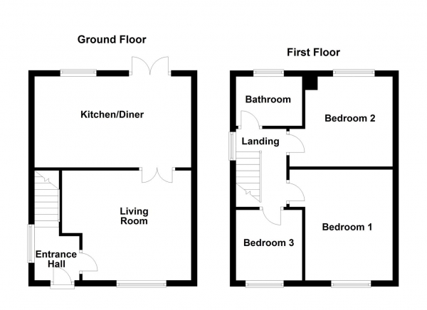 Floor Plan Image for 3 Bedroom Semi-Detached House for Sale in Manor Crescent, Walton