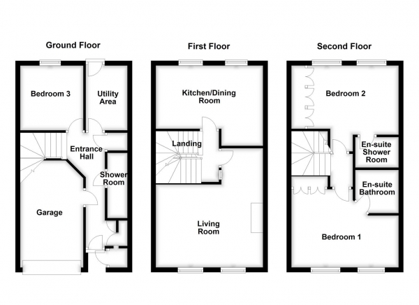 Floor Plan Image for 3 Bedroom Terraced House for Sale in Mill View, Alverthorpe, Wakefield