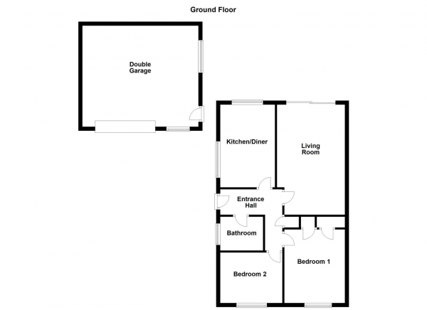 Floor Plan Image for 2 Bedroom Semi-Detached Bungalow for Sale in Cumbrian Way, Wakefield