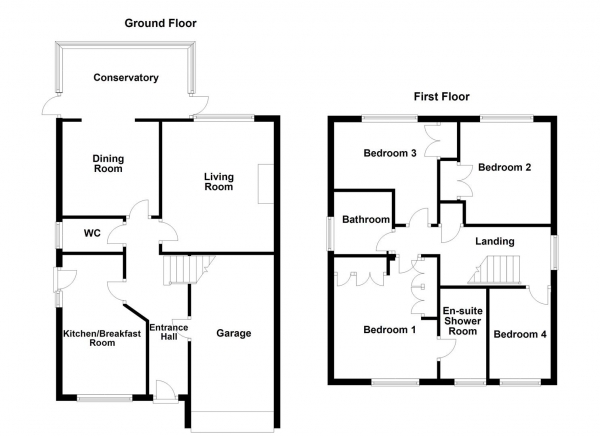 Floor Plan Image for 4 Bedroom Detached House for Sale in Tavistock Way, Wakefield