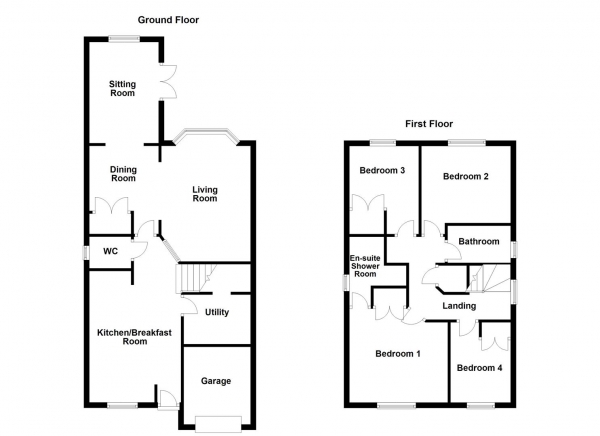 Floor Plan Image for 4 Bedroom Detached House for Sale in Bramble Court, Outwood, Wakefield