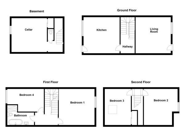 Floor Plan Image for 4 Bedroom Semi-Detached House for Sale in Thornes Road, Wakefield