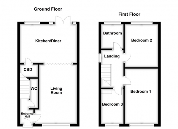 Floor Plan Image for 3 Bedroom Detached House for Sale in Newton Court, Wakefield