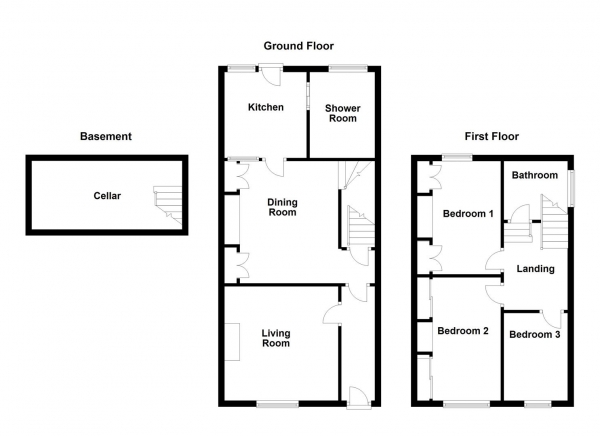 Floor Plan Image for 3 Bedroom End of Terrace House for Sale in Lingwell Gate Lane, Lofthouse, Wakefield